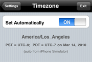 timezone screen